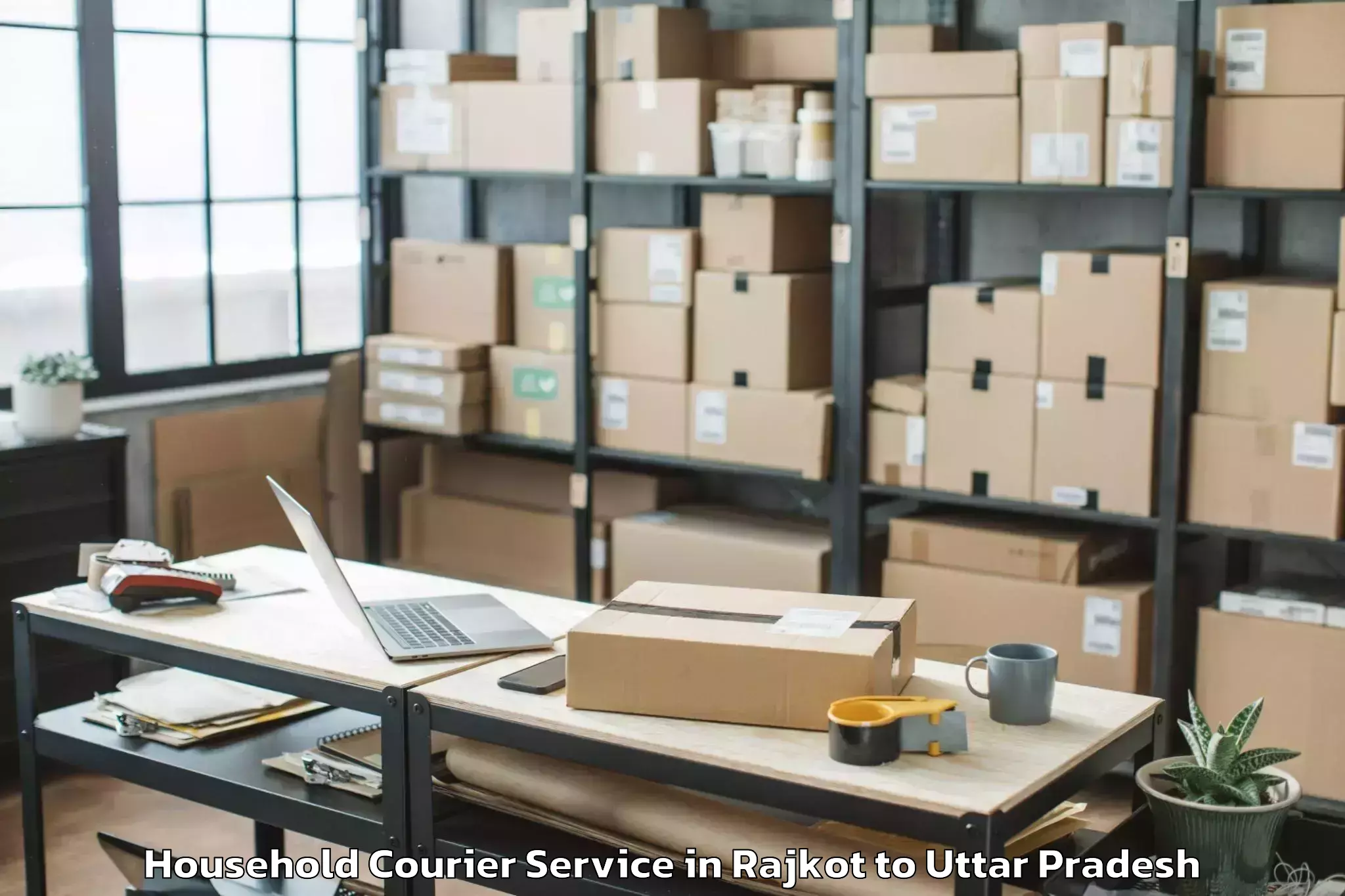 Professional Rajkot to Mubarakpur Household Courier